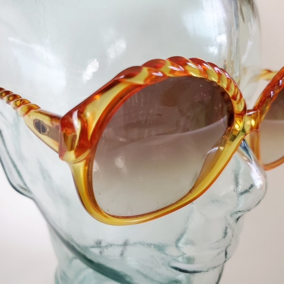 Vintage Christian Dior 1970s Amber Braid Sunglasses Made in Germany - Picture 5 of 13
